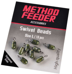 Obratlk so stoperom Feeder Swivel beads 10ks - zelen